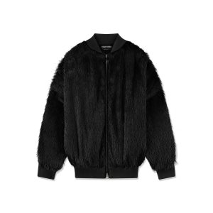 Vêtements D'extérieur Tom Ford Viscose 'Fur' Bomber Femme Noir | UINLR-1052